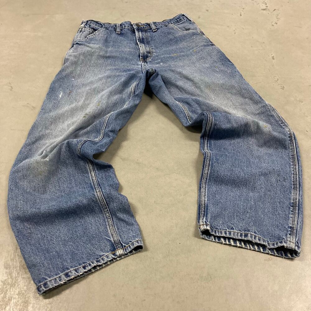 y2k rk brand paint splatter carpenter jeans 33x30